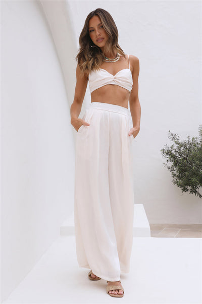 Bright Bloom Crop Top White