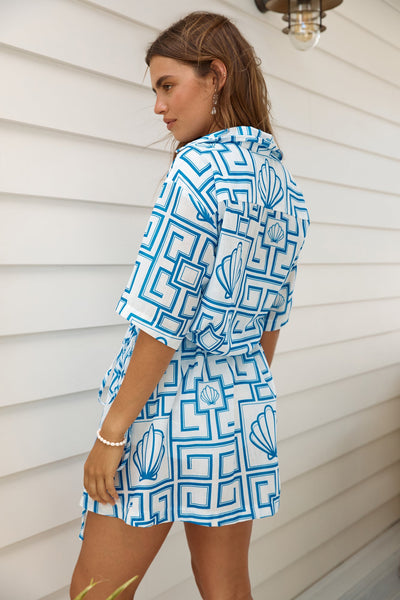 Treasured Dreamer Mini Dress Blue