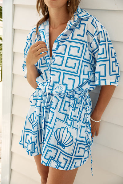 Treasured Dreamer Mini Dress Blue