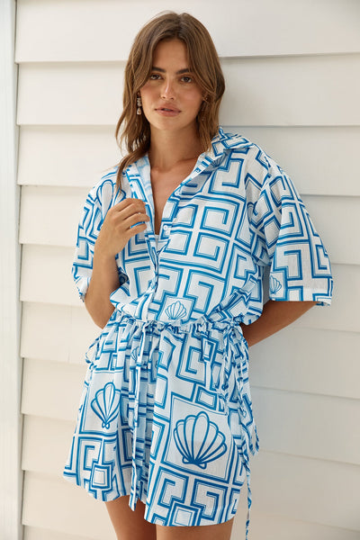 Treasured Dreamer Mini Dress Blue