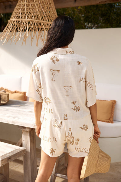 Muy Caliente Romper Beige