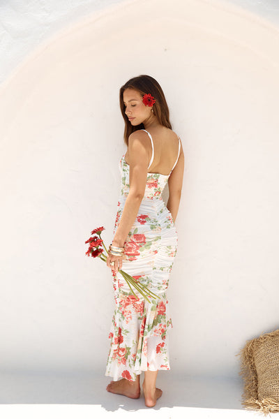 Wander Beyond Mesh Maxi Dress Floral