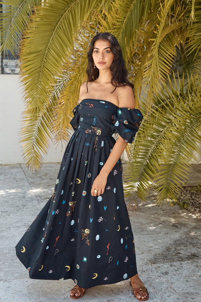Bonnie Off Shoulder Maxi Dress Black