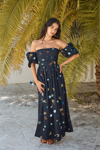 Bonnie Off Shoulder Maxi Dress Black
