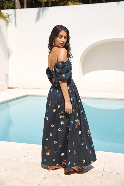 Bonnie Off Shoulder Maxi Dress Black