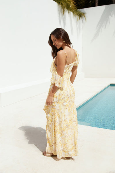 Summer Blossoms Maxi Dress Yellow