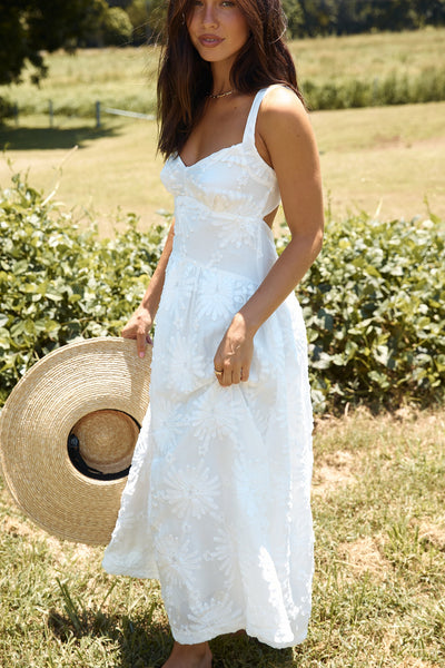 Porcelain Princess Maxi Dress White