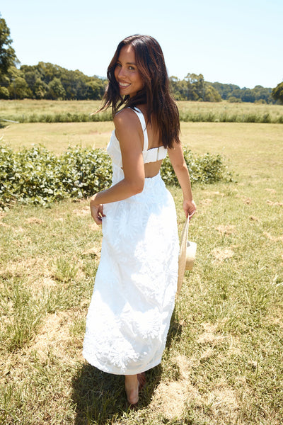 Porcelain Princess Maxi Dress White