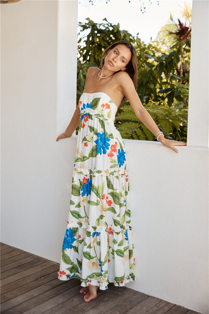 SEVEN WONDERS Daria Maxi Dress White Floral