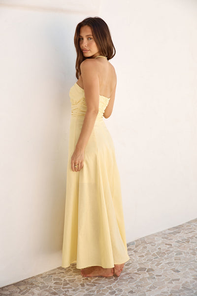 Sunshine Bliss Strapless Maxi Dress Yellow
