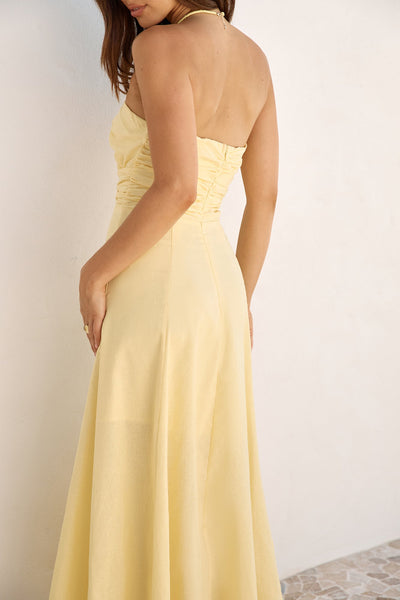 Sunshine Bliss Strapless Maxi Dress Yellow