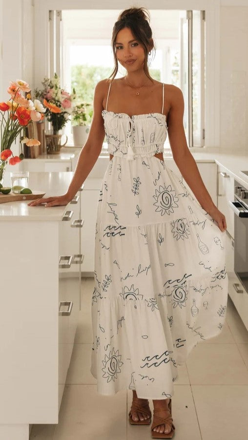 Artisan Coastal Print Midi Dress