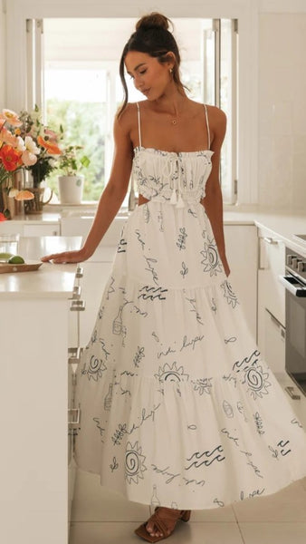 Artisan Coastal Print Midi Dress