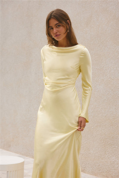 Forget Me Not Satin Maxi Dress Butter
