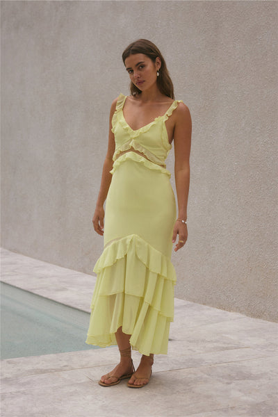 Dance Away Maxi Dress Yellow