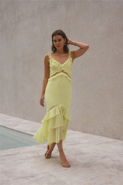 Dance Away Maxi Dress Yellow