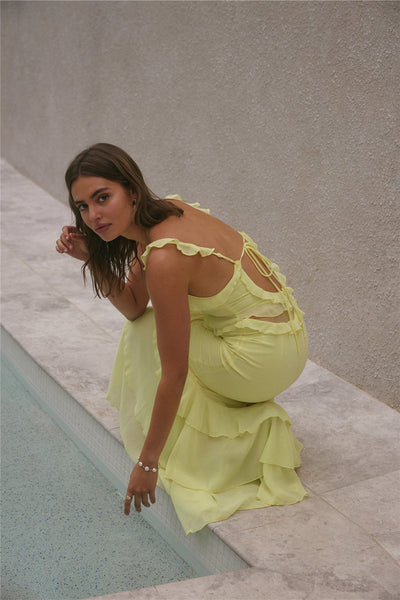 Dance Away Maxi Dress Yellow