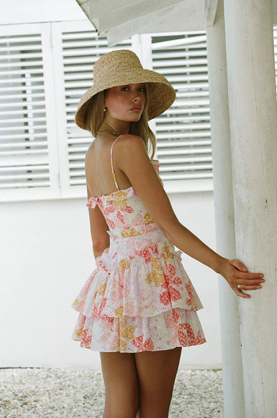Pink Floral Slip Mini Dress