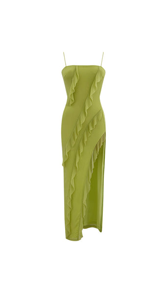 Raven Maxi Dress (Lime)