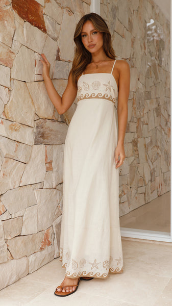 Jesse Maxi Dress - Beige / Tan Shell