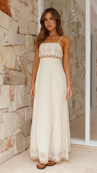 Jesse Maxi Dress - Beige / Tan Shell
