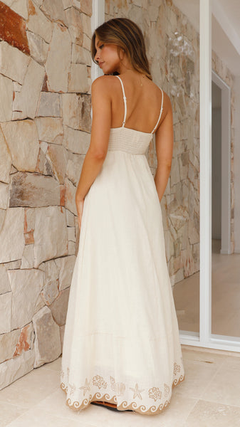 Jesse Maxi Dress - Beige / Tan Shell