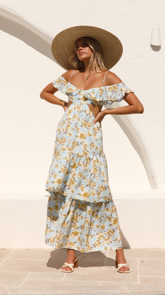 Acosta Maxi Dress - Blue Floral
