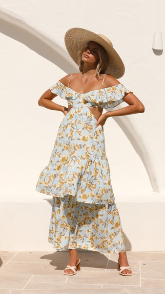 Acosta Maxi Dress - Blue Floral