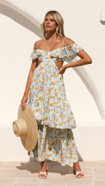 Acosta Maxi Dress - Blue Floral