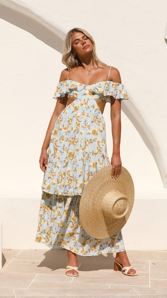 Acosta Maxi Dress - Blue Floral