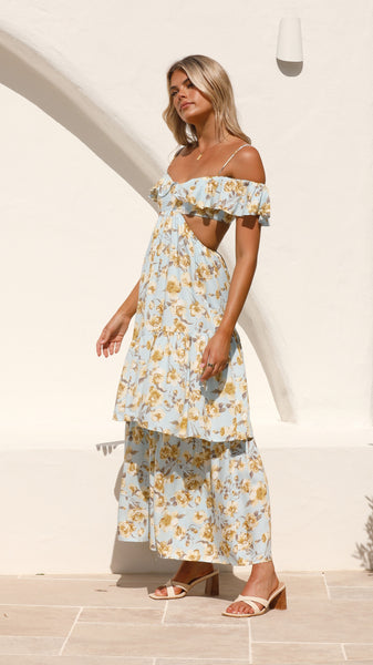Acosta Maxi Dress - Blue Floral