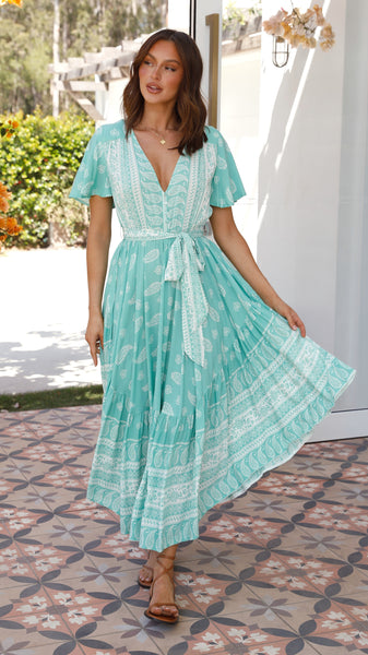 Taurus Maxi Dress - Peppermint Print