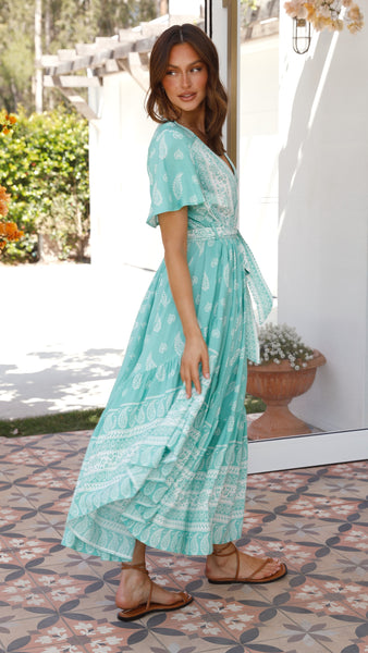 Taurus Maxi Dress - Peppermint Print