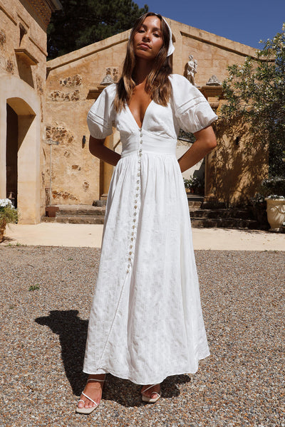 White Sunny Attire Maxi Dress