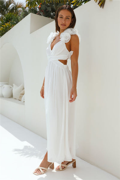 Whimsical Romance Midi Dress White