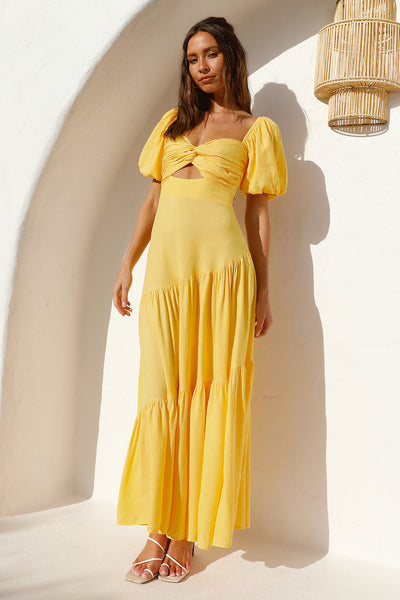 Reckless Heart Maxi Dress Yellow