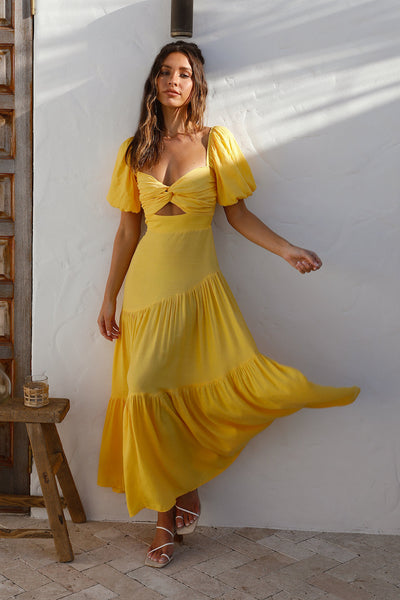 Reckless Heart Maxi Dress Yellow