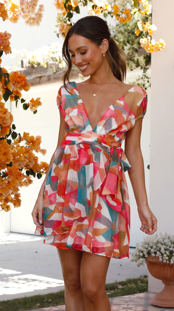 Darlia Mini Dress - Pink/Orange