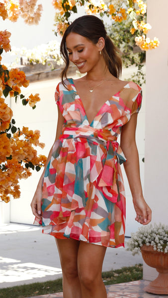 Darlia Mini Dress - Pink/Orange