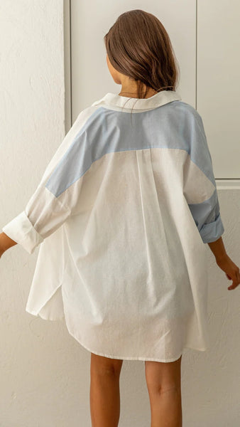 Blue White Button Down Shirt