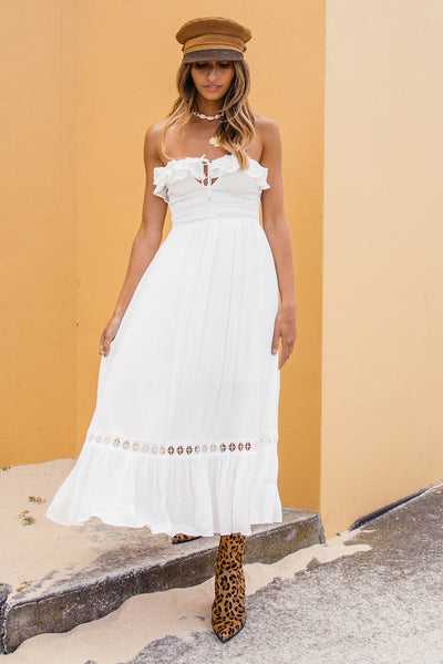 Santa Elena Midi Dress White