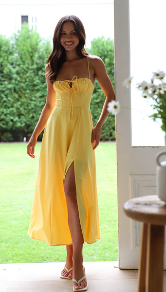 Madrid Midi Dress (Buttercup)