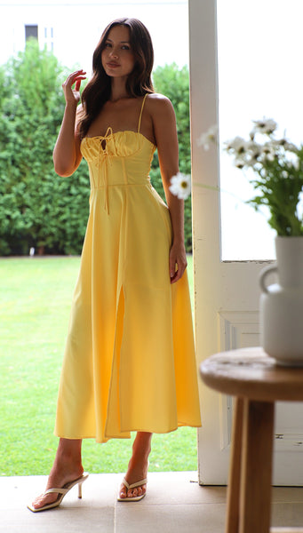 Madrid Midi Dress (Buttercup)