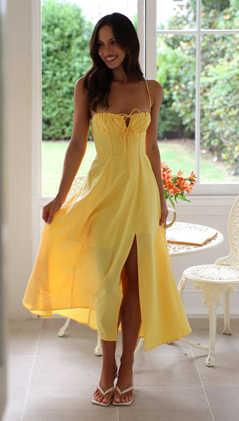Madrid Midi Dress (Buttercup)