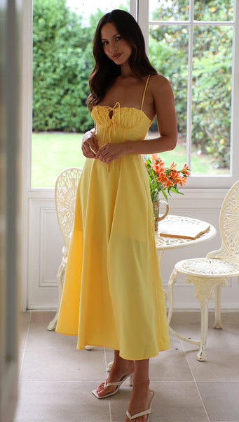 Madrid Midi Dress (Buttercup)