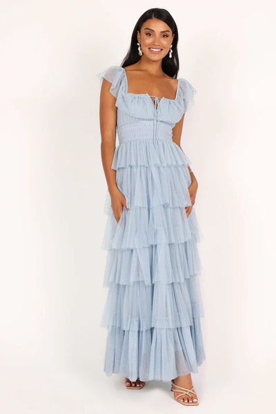 Light Blue Tulle Midi Dress