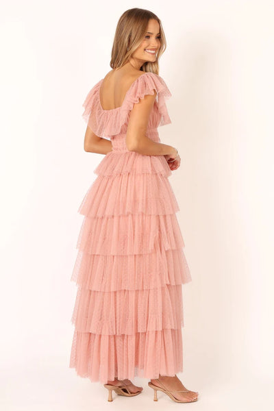 Blush Tulle Midi Dress