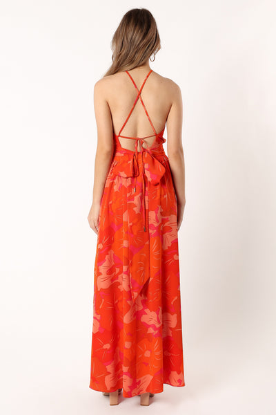 Cristee Halterneck Maxi Dress - Orange