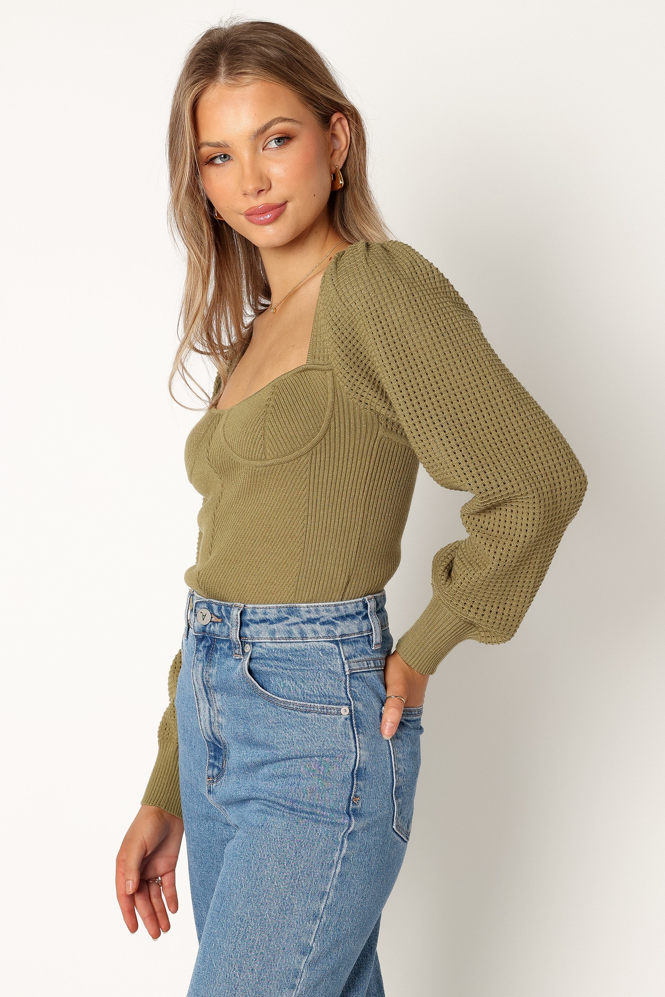 Madalyn Knit Sweater - Olive