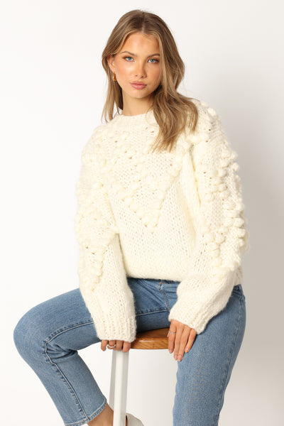 Vida Knit Sweater - White